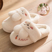 Rabbit Slippers Women Non-Slip Soft Warm House Shoes Men Ladies Indoor Bedroom Couples Cartoon - Lusy Store LLC