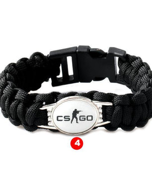 Rainbow Six Assassins PUBG CS GO Logo Charm Bracelet Retro CSGO Punk Jewelry DIY Handmade Braided Bangle - Lusy Store