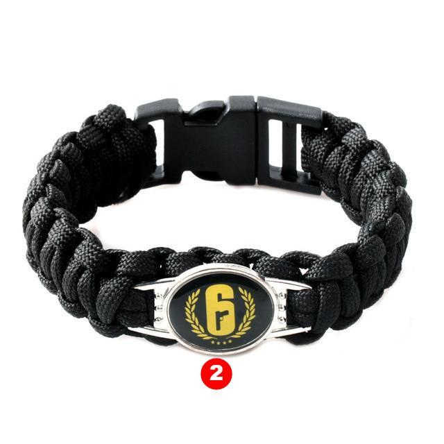 Rainbow Six Assassins PUBG CS GO Logo Charm Bracelet Retro CSGO Punk Jewelry DIY Handmade Braided Bangle - Lusy Store