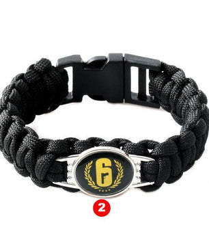 Rainbow Six Assassins PUBG CS GO Logo Charm Bracelet Retro CSGO Punk Jewelry DIY Handmade Braided Bangle - Lusy Store
