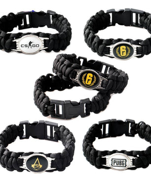 Rainbow Six Assassins PUBG CS GO Logo Charm Bracelet Retro CSGO Punk Jewelry DIY Handmade Braided Bangle - Lusy Store