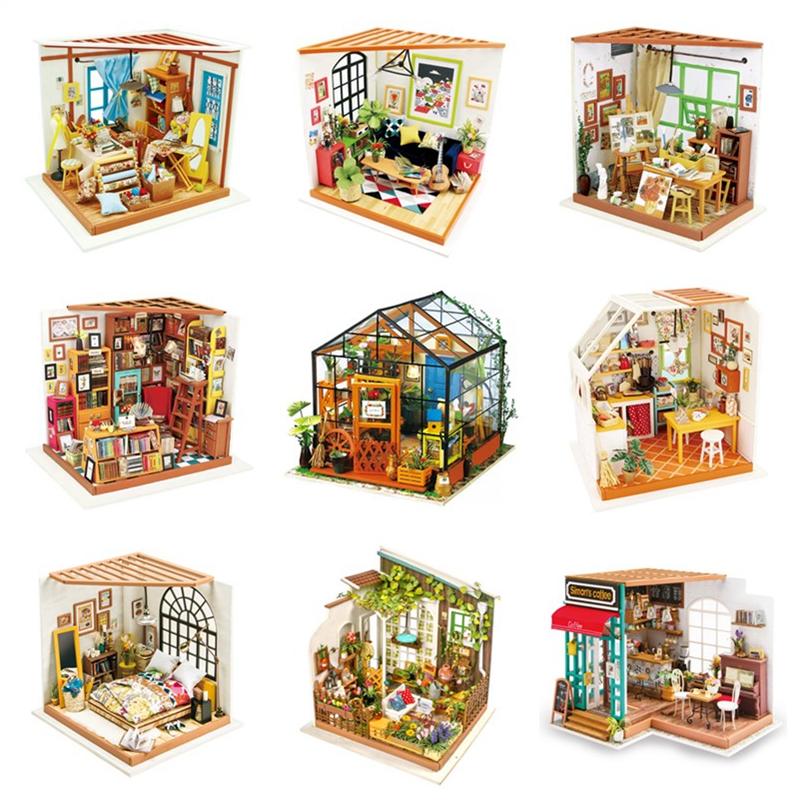 Robotime 15 Types DIY Wooden Home Decoration Garden Figurine Miniature Accessories House Fairy Valentine Day Gift - Lusy Store