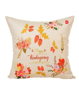 Rustic Style Happy Thanks Giving Day Turkey Flax Throw Pillow Case Cushion Cover Sofa Home Decor - Lusy Store