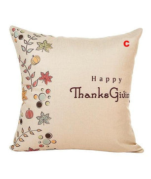 Rustic Style Happy Thanks Giving Day Turkey Flax Throw Pillow Case Cushion Cover Sofa Home Decor - Lusy Store