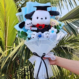 Sanrio bouquet cartoon cinnamoroll melody kuromi with graduation hats - Lusy Store LLC