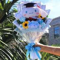 Sanrio bouquet cartoon cinnamoroll melody kuromi with graduation hats - Lusy Store LLC