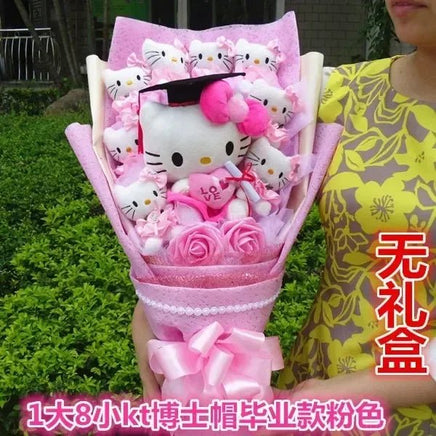 Sanrio bouquet cartoon cinnamoroll melody kuromi with graduation hats Hello Kitty 60 DD