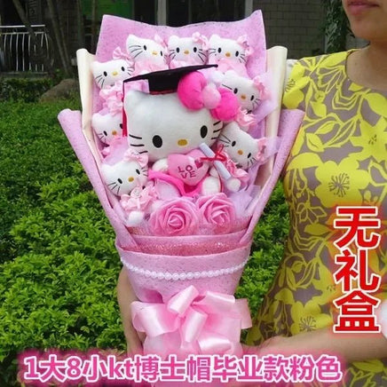 Sanrio bouquet cartoon cinnamoroll melody kuromi with graduation hats - Lusy Store LLC