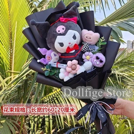 Sanrio bouquet cartoon cinnamoroll melody kuromi with graduation hats - Lusy Store LLC