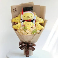Sanrio bouquet cartoon cinnamoroll melody kuromi with graduation hats Pompom Purin 4