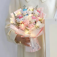 Sanrio bouquet kawali hello kitty kuromi melody cinnamoroll plush bouquet - Lusy Store LLC