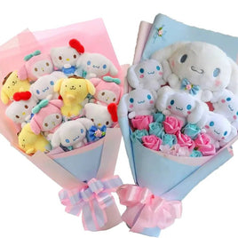 Sanrio bouquet kawali hello kitty kuromi melody cinnamoroll plush bouquet - Lusy Store LLC