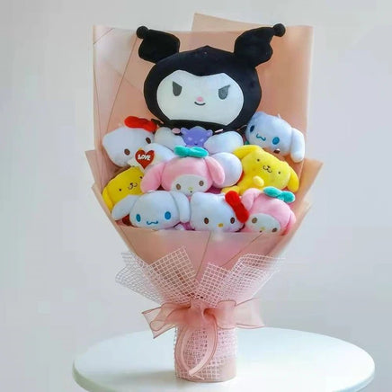 Sanrio bouquet kawali hello kitty kuromi melody cinnamoroll plush bouquet - Lusy Store LLC