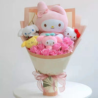 Sanrio bouquet kawali hello kitty kuromi melody cinnamoroll plush bouquet - Lusy Store LLC