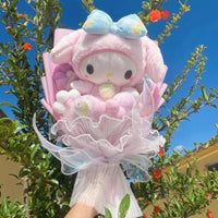 Sanrio bouquet kawali hello kitty kuromi melody cinnamoroll plush bouquet - Lusy Store LLC