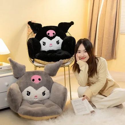 Sanrio Kuromi Cinnamoroll Plush Half Surrounded Black Cartoon Cushion Backrest Dormitory Office Non-slip - Lusy Store LLC