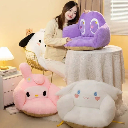 Sanrio Kuromi Cinnamoroll Plush Half Surrounded Black Cartoon Cushion Backrest Dormitory Office Non-slip - Lusy Store LLC