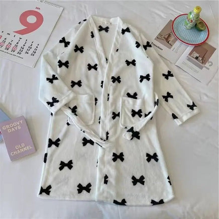 Sanrio Pajamas Cinnamoroll My Melody Plush Cotton Nightdress With Robe - Lusy Store LLC