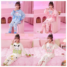 Sanrio Pajamas Kuromi My Melody Cinnamoroll Cute Anime Sleepwear Boys Girls Loungewear