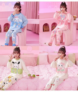 Sanrio Pajamas Kuromi My Melody Cinnamoroll Cute Anime Sleepwear Boys Girls Loungewear - Lusy Store LLC