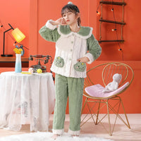 Sanrio Pajamas Kuromi Plush Girls Melody Cinnamoroll Coral Velvet Cardigan Princess Style - Lusy Store LLC