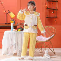 Sanrio Pajamas Kuromi Plush Girls Melody Cinnamoroll Coral Velvet Cardigan Princess Style Pumpumpurin