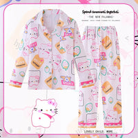 Sanrio Pajamas Set Cinnamoroll Long-Sleeved Cartoon My Melody Kuromi Anime Sleepwear Suit Student Clothes - Lusy Store LLC