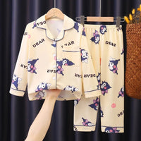 Sanrio Pajamas Set Cinnamoroll Long-Sleeved Cartoon My Melody Kuromi Anime Sleepwear Suit Student Clothes - Lusy Store LLC