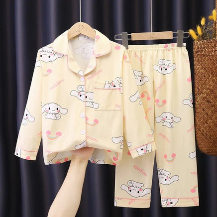 Sanrio Pajamas Set Cinnamoroll Long-Sleeved Cartoon My Melody Kuromi Anime Sleepwear Suit Student Clothes - Lusy Store LLC