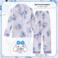Sanrio Pajamas Set Cinnamoroll Long-Sleeved Cartoon My Melody Kuromi Anime Sleepwear Suit Student Clothes - Lusy Store LLC