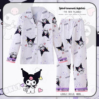 Sanrio Pajamas Set Cinnamoroll Long-Sleeved Cartoon My Melody Kuromi Anime Sleepwear Suit Student Clothes - Lusy Store LLC