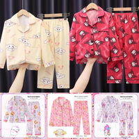Sanrio Pajamas Set Cinnamoroll Long-Sleeved Cartoon My Melody Kuromi Anime Sleepwear Suit Student Clothes - Lusy Store LLC