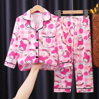 Sanrio Pajamas Set Cinnamoroll Long-Sleeved Cartoon My Melody Kuromi Anime Sleepwear Suit Student Clothes - Lusy Store LLC