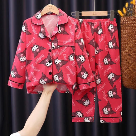 Sanrio Pajamas Set Cinnamoroll Long-Sleeved Cartoon My Melody Kuromi Anime Sleepwear Suit Student Clothes - Lusy Store LLC