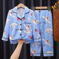 Sanrio Pajamas Set Cinnamoroll Long-Sleeved Cartoon My Melody Kuromi Anime Sleepwear Suit Student Clothes - Lusy Store LLC