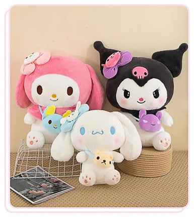 25Cm Anime Sanriod Toys Kawaii Kuromi Mymelody Cinnamorol Plush Soft Stuffed  Animals Doll Plushie Pillow Xmas Gift Party Decor