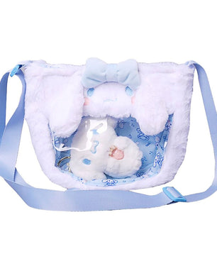 Sanrio Plush Bag Kawali Figure Cinnamoroll Kuromi My Melody Messenger Bag Shoulder Backpack HK64 - Lusy Store LLC