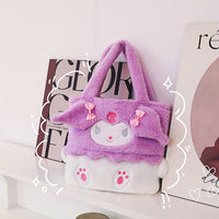 Sanrio Plush Bag Plush Kuromi Shoulder Bag Handbag My Melody Armpit Tote Makeup Girl HK68 - Lusy Store LLC