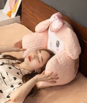 Sanrio Plush Cushion Cartoon Cinnamoroll Half Surrounded Kuromi Backrest Dormitory Office Non-slip Chair Cushion - Lusy Store LLC