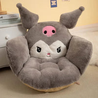Sanrio Plush Cushion Cartoon Cinnamoroll Half Surrounded Kuromi Backrest Dormitory Office Non-slip Chair Cushion - Lusy Store LLC