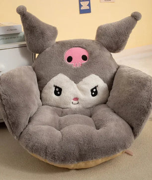 Sanrio Plush Cushion Cartoon Cinnamoroll Half Surrounded Kuromi Backrest Dormitory Office Non-slip Chair Cushion - Lusy Store LLC