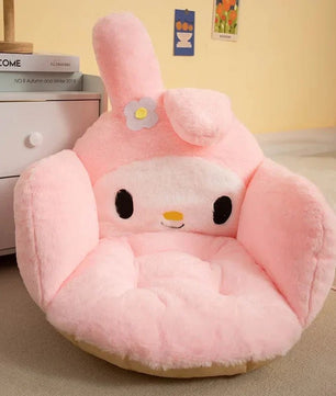 Sanrio Plush Cushion Cartoon Cinnamoroll Half Surrounded Kuromi Backrest Dormitory Office Non-slip Chair Cushion - Lusy Store LLC