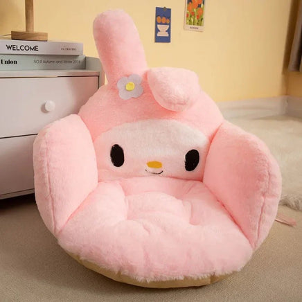 Sanrio Plush Cushion Cartoon Cinnamoroll Half Surrounded Kuromi Backrest Dormitory Office Non-slip Chair Cushion - Lusy Store LLC