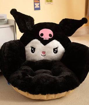 Sanrio Plush Cushion Cartoon Cinnamoroll Half Surrounded Kuromi Backrest Dormitory Office Non-slip Chair Cushion - Lusy Store LLC