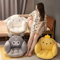Sanrio Plush Cushion Cartoon Cinnamoroll Half Surrounded Kuromi Backrest Dormitory Office Non-slip Chair Cushion - Lusy Store LLC