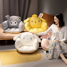 Sanrio Plush Cushion Cartoon Cinnamoroll Half Surrounded Kuromi Backrest Dormitory Office Non-slip Chair Cushion - Lusy Store LLC