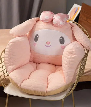 Sanrio Plush Cushion Cartoon Cinnamoroll Half Surrounded Kuromi Backrest Dormitory Office Non-slip Chair Cushion - Lusy Store LLC
