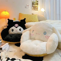 Sanrio Plush Cushion Cartoon Cinnamoroll Half Surrounded Kuromi Backrest Dormitory Office Non-slip Chair Cushion - Lusy Store LLC