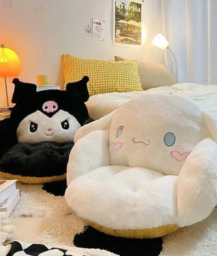 Sanrio Plush Cushion Cartoon Cinnamoroll Half Surrounded Kuromi Backrest Dormitory Office Non-slip Chair Cushion - Lusy Store LLC
