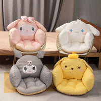 Sanrio Plush Cushion Cartoon Cinnamoroll Half Surrounded Kuromi Backrest Dormitory Office Non-slip Chair Cushion - Lusy Store LLC
